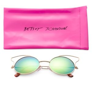 Betsey Johnson Round Mirror Cat Eye Sunglasses